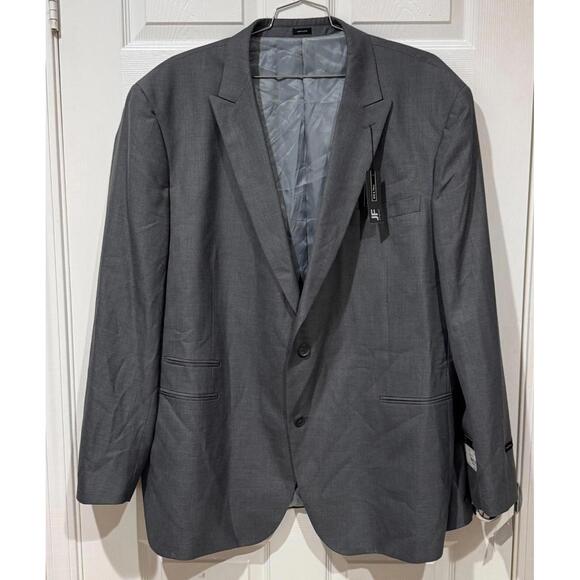 J Ferrar Suit Jacket Mens 54 X BGLG Gray 44L Sharkskin 2 Button Front Peak Lapel
